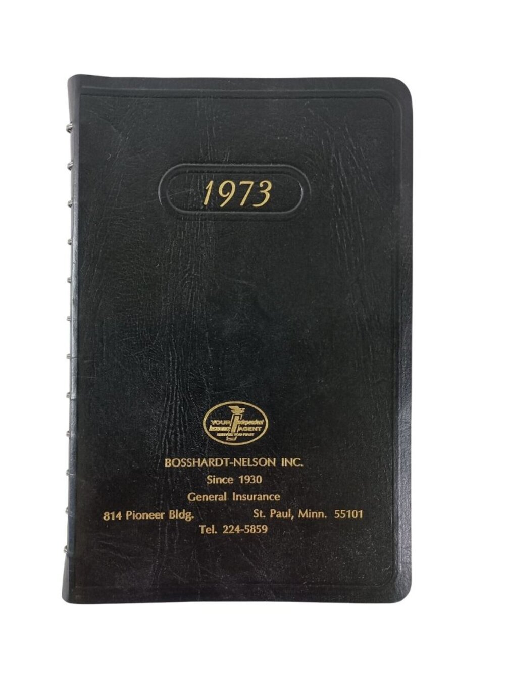 1973 Promotional Ledger From Bosshardt-Nelson General Insurance Agency, Vintage